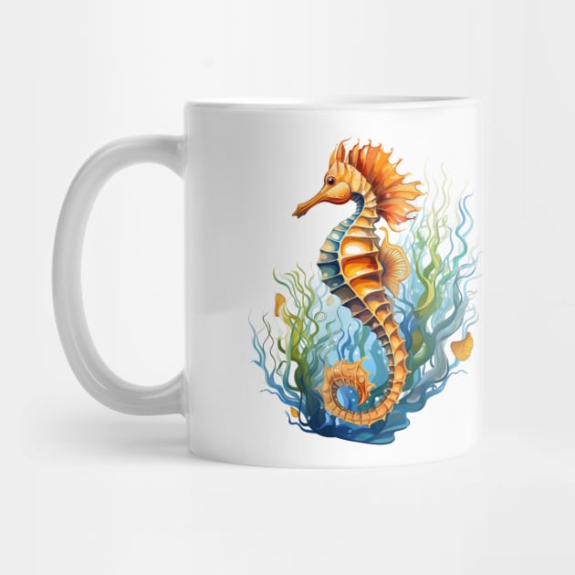 Watercolor Seahorse by zooleisurelife